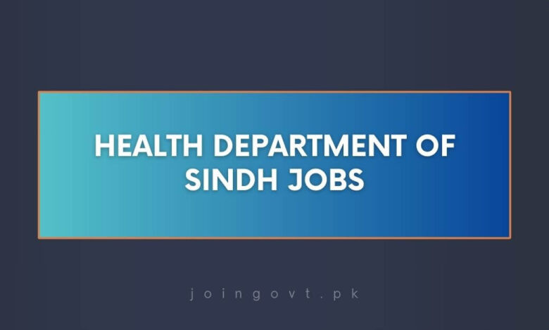 Health Department of Sindh Jobs