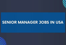 Senior Manager Jobs in USA