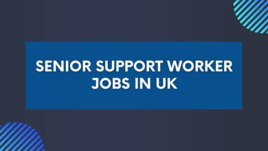 Senior Support Worker Jobs in UK