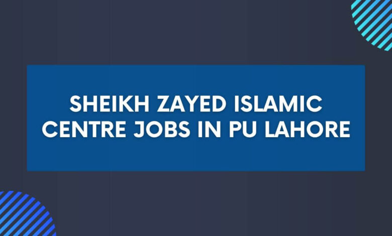 Sheikh Zayed Islamic Centre Jobs in PU Lahore
