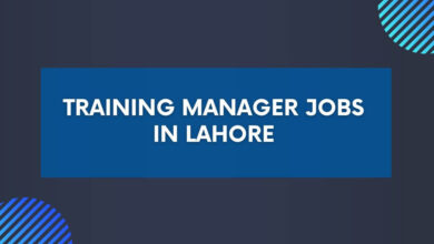 Training Manager Jobs in Lahore