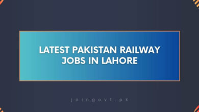 Latest Pakistan Railway Jobs in Lahore