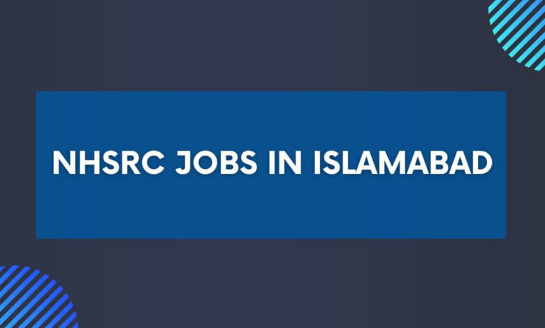 NHSRC Jobs in Islamabad