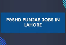 P&SHD Punjab Jobs in Lahore