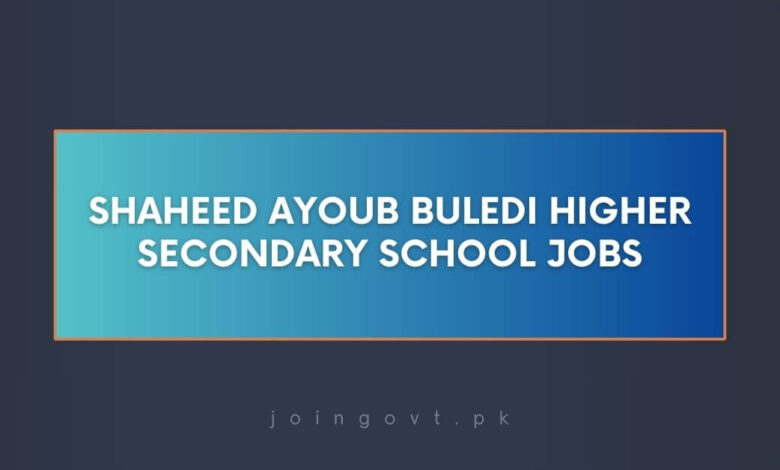 Shaheed Ayoub Buledi Higher Secondary School Jobs