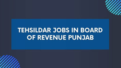 Tehsildar Jobs in Board of Revenue Punjab