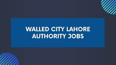 Walled City Lahore Authority Jobs