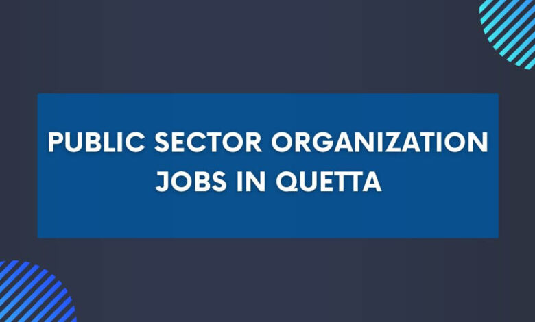 Public Sector Organization Jobs in Quetta