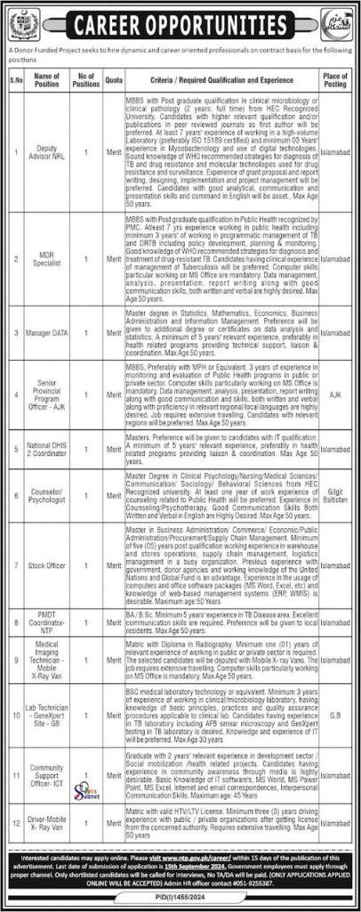 National TB Control Program Jobs