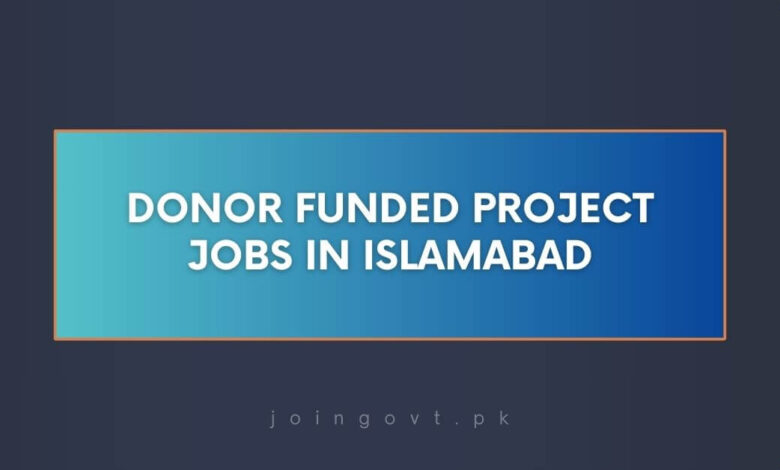 Donor Funded Project Jobs in Islamabad